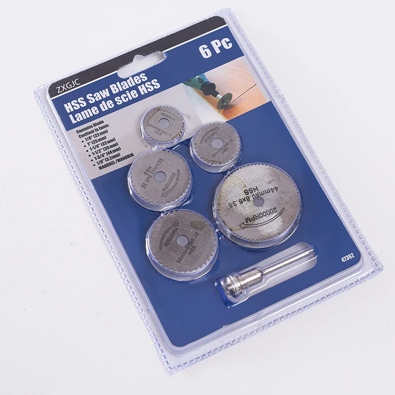 6Pcs Mini Circular Saw Blade Hss Cutting Disc Rotating Drilling Tool Accessories For Wood Plastic And Aluminum