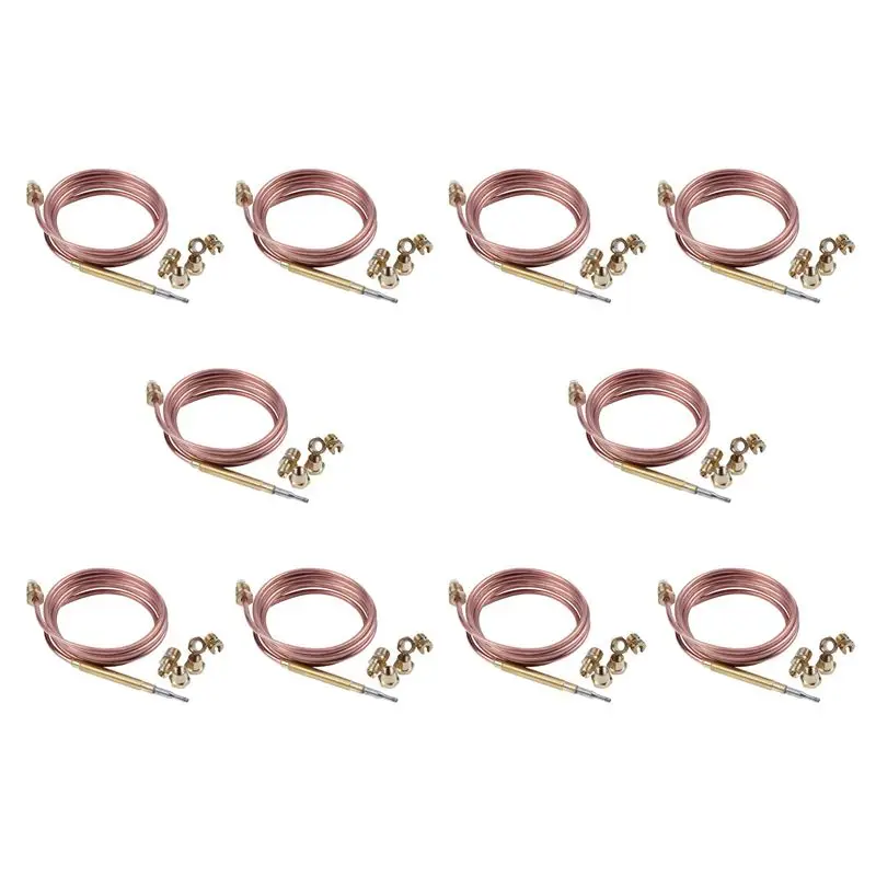 ABWR-10Pcs 1500Mm Gas Stove Universal Thermocouple Kit M6X0.75 With Overflow Nut (50) Replacement Thermocouple