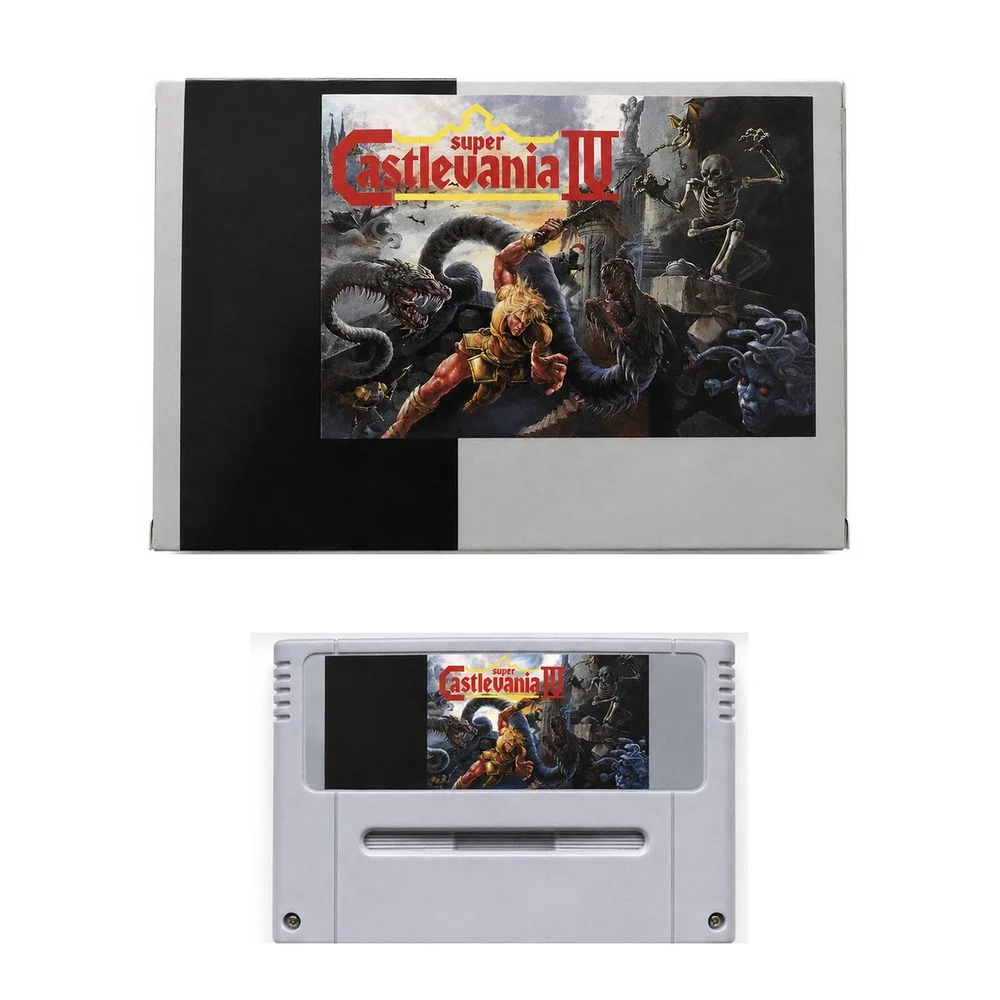 Super Castlevania IV, Cartucho de Reproducción Retro de 16 Bits, Videojuego de Plataformas de Acción con Vampiros, Versión PAL, con Caja Original (Opcional)