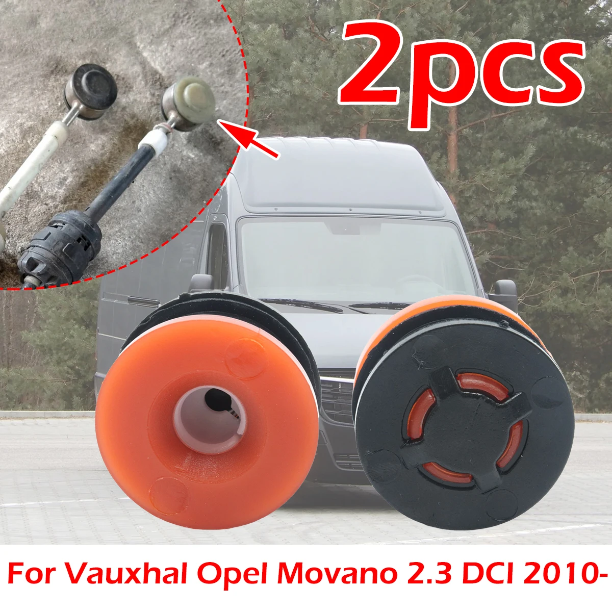 

2kit Gearbox Shifter lever Selector Adapter Grommet Repair Cable Linkage End Rod Bushing For Vauxhal Opel Movano 2.3 DCI 2010-