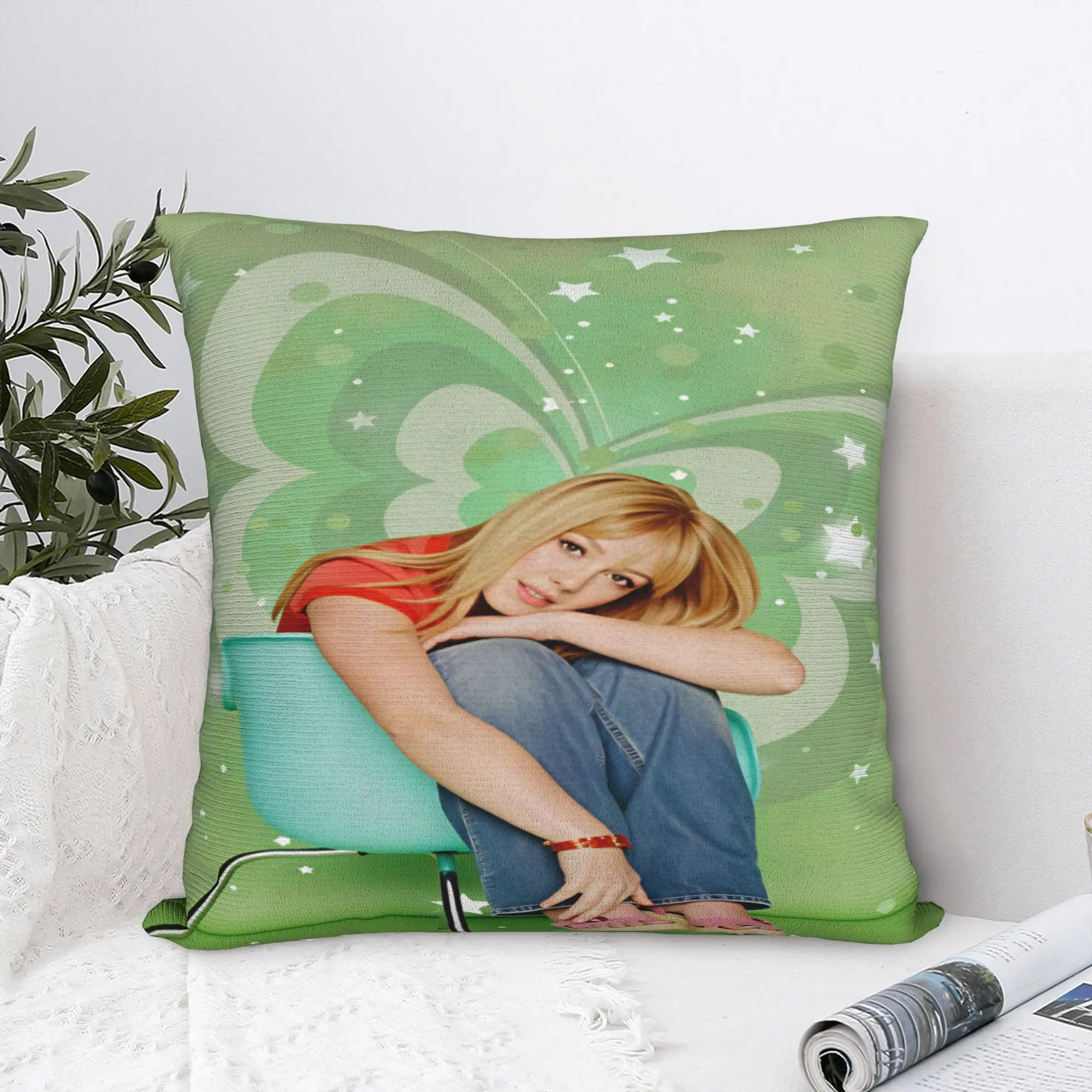 Pillow Case Hilary Duff Lizzie McGuire Comfy  Pillow Cover For Sofa Home Decor Funny Pillowcases