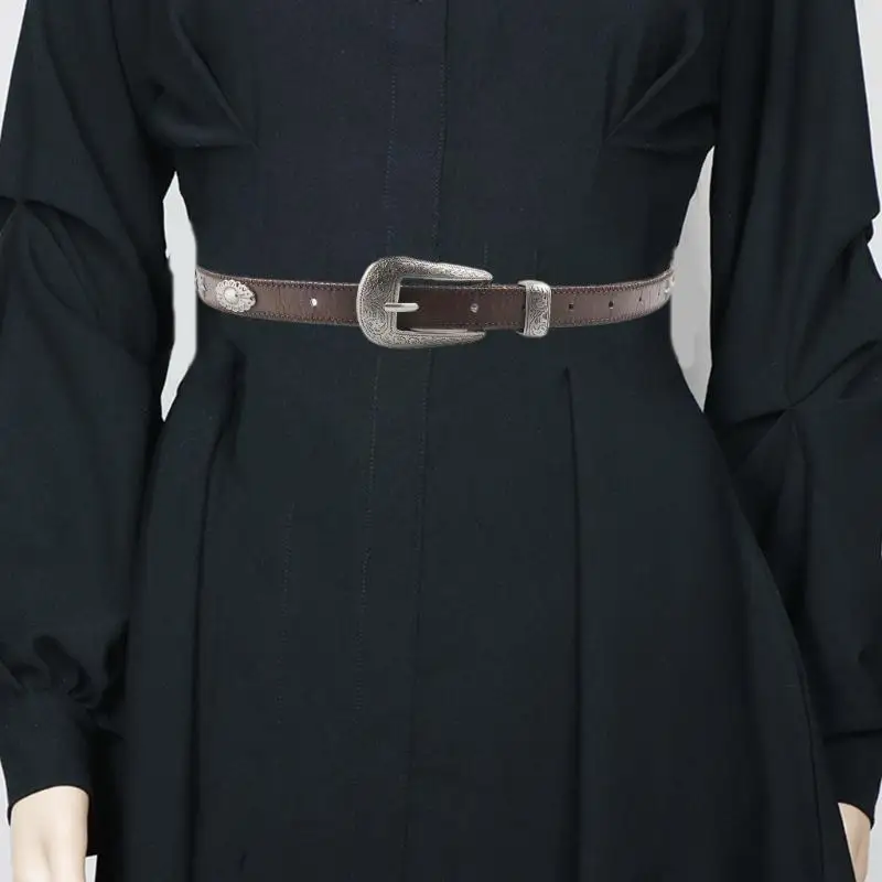 652F تنوعا الجينز حزام الزخرفية القوطية الرجال النساء حزام رائعة لمحبو موسيقى الجاز والفنانين