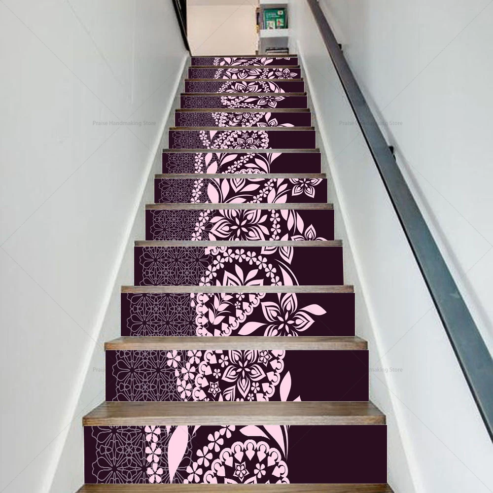 

6/13pcs Home Decoration Muslim Staircase Sticker Detachable Waterproof and Anti Slip Staircase Self-adhesive Mural