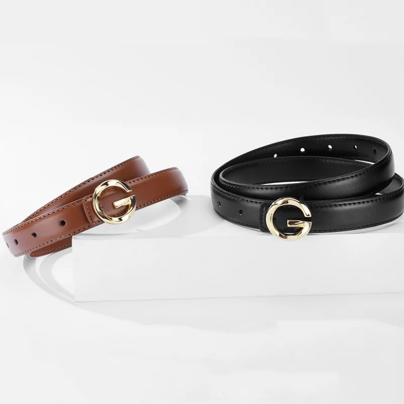 Men and Women Fashionable Letter G Belt Unisex Versatile for Daily Commute Soft Leather Paired with Jeans or Skirts