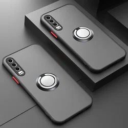 Car Magnetic Ring Holder Phone Case For Huawei P20 P30 P40 P50 P60 Mate20 30 40 50 60 70 Pro TPU Bumper Matte Plastic Back Cover