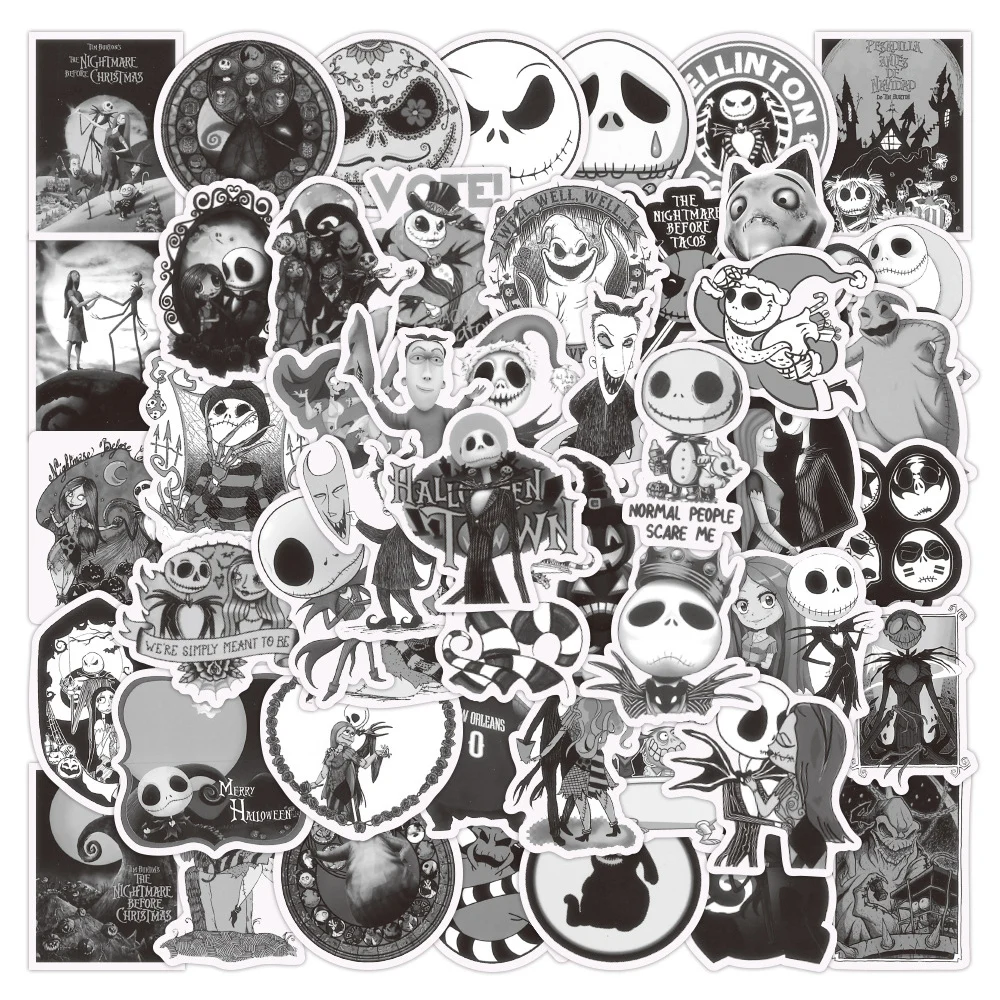 

10/30/50/100pcs Disney Movie The Nightmare Before Christmas Graffiti Stickers Waterproof Horror DIY Motorcycle Car Cool Sticker