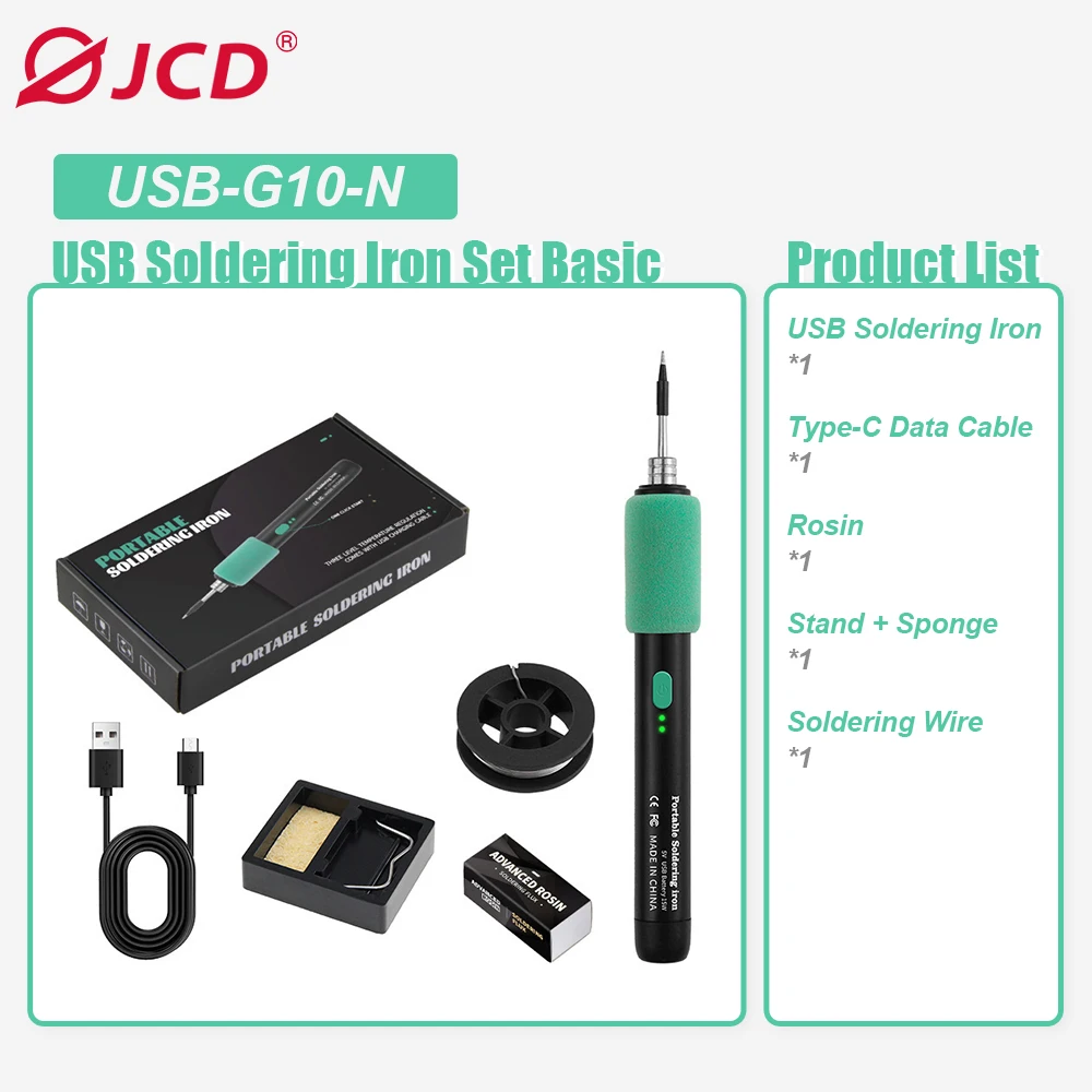 15W5V draadloze soldeerboutgereedschapsset, snel verwarmend draagbaar USB-opladen, draadhouder voor lassen en service