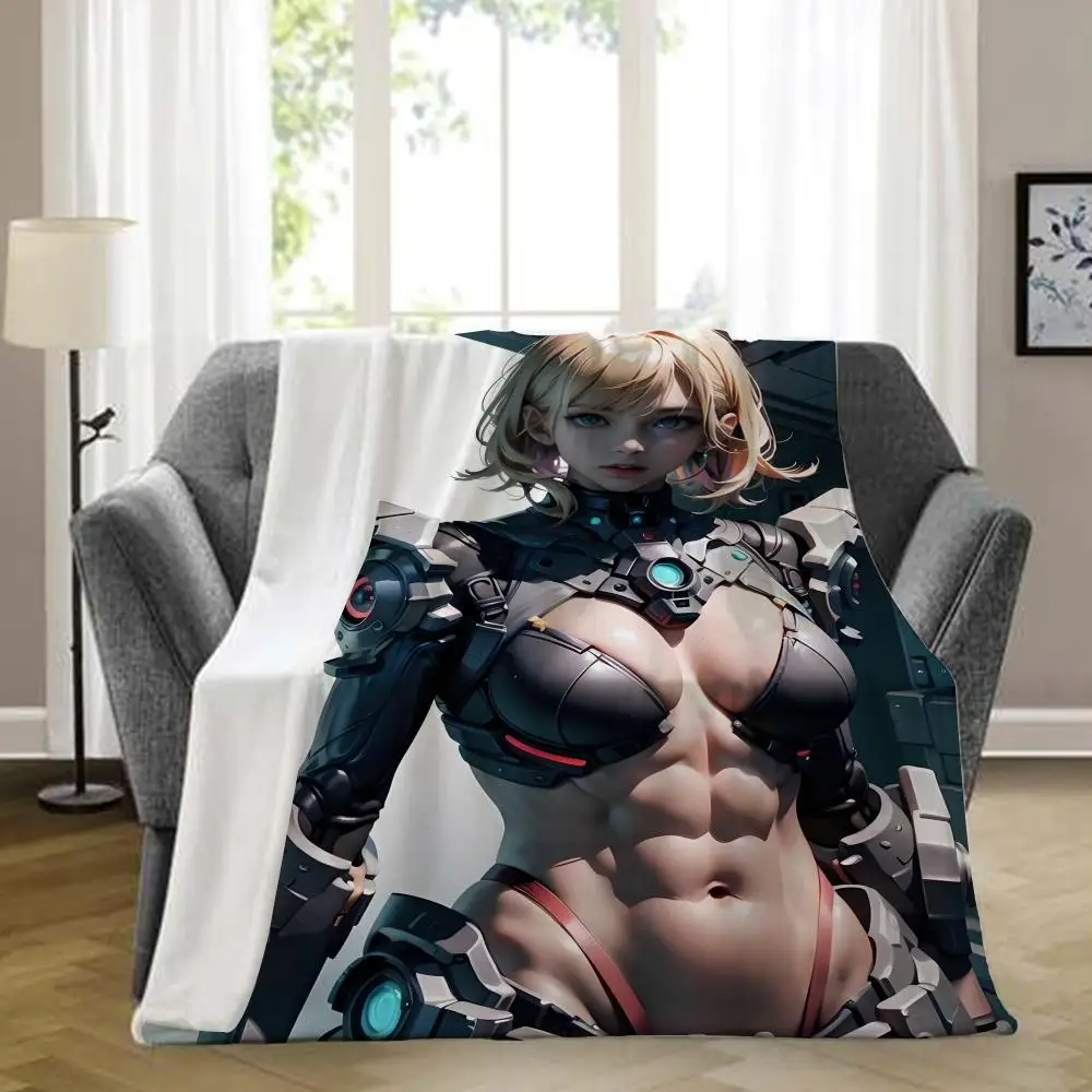 

Women showing off their eight-pack abs Throw Blanket Aesthetic Art Flannel Blanket Portable Home Travel Camping Sofa Picnic Thi