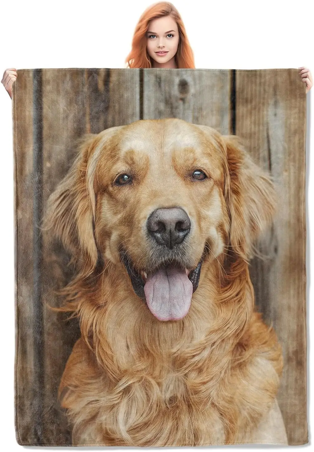 

Cute Golden Retriever Dog Blanket Gifts for Women Girls Soft Warm Lightweight Cozy Plush Wooden Animal Dog Throw Custom blankets