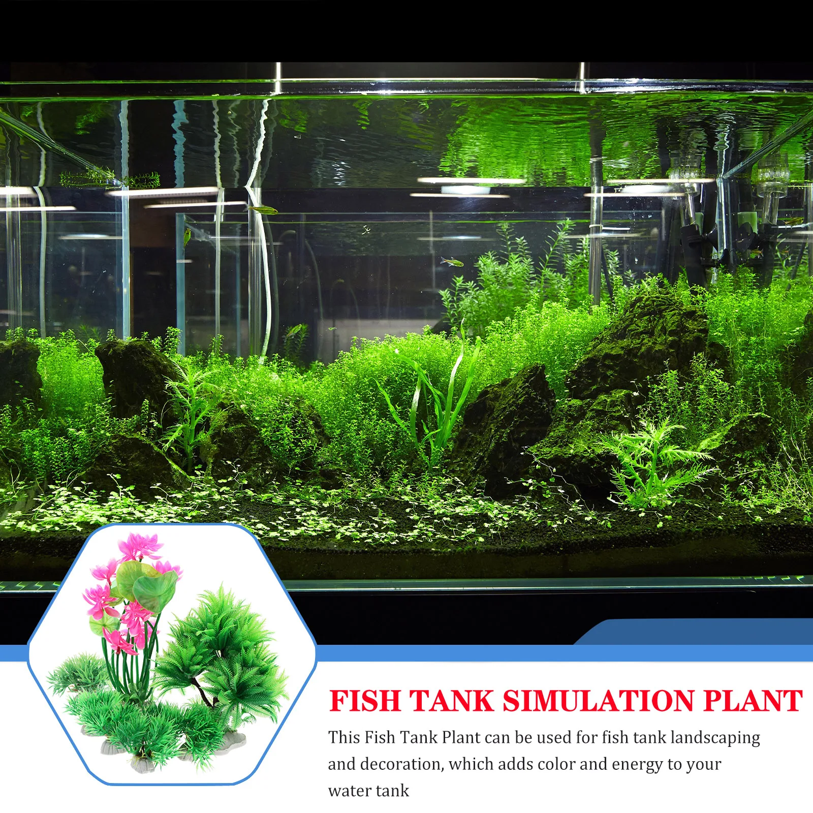 

8Pcs Aquarium Plants Lifelike Fish Tank Decoration Safe Plastic Durable Landscape Accessories Home Office Decor