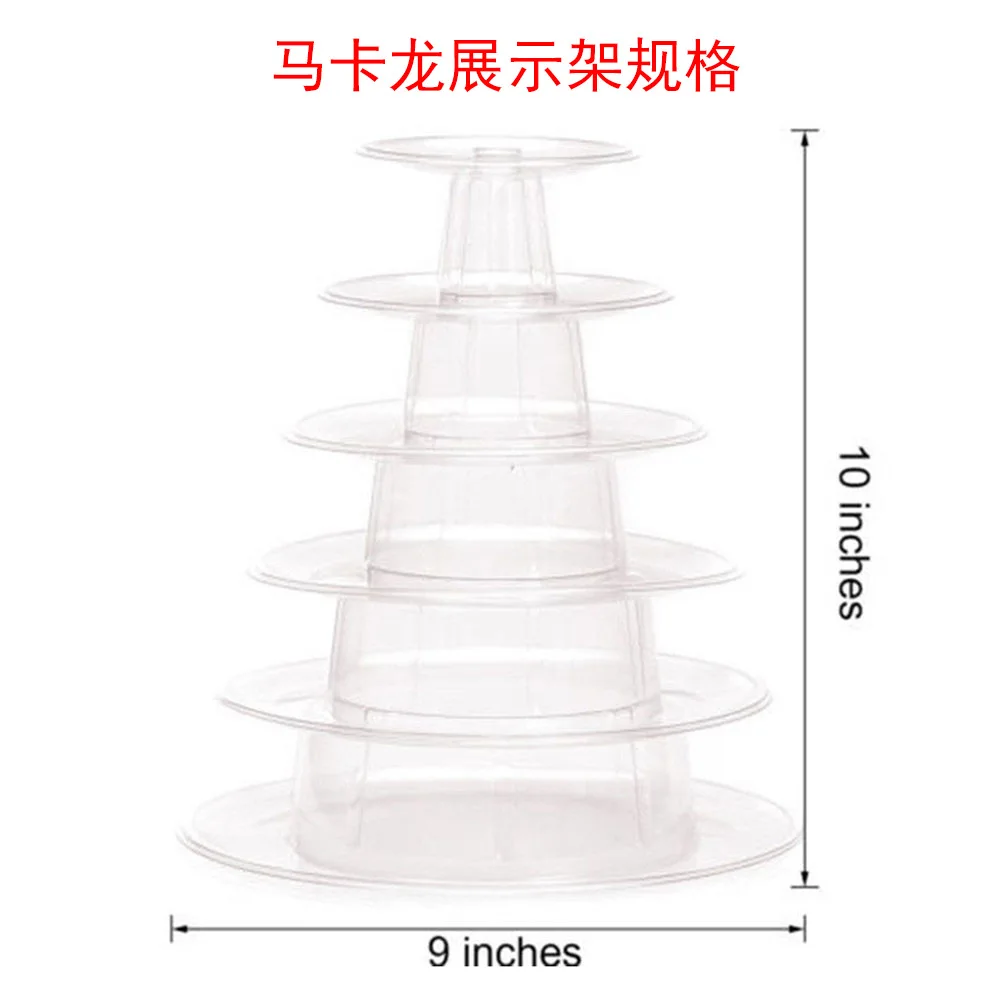 Cake Decorating Tool 6-layer Macarons Display Tower Plastic Macaron Tower Stand Fondant Cake Stand Wedding Silicone Molds