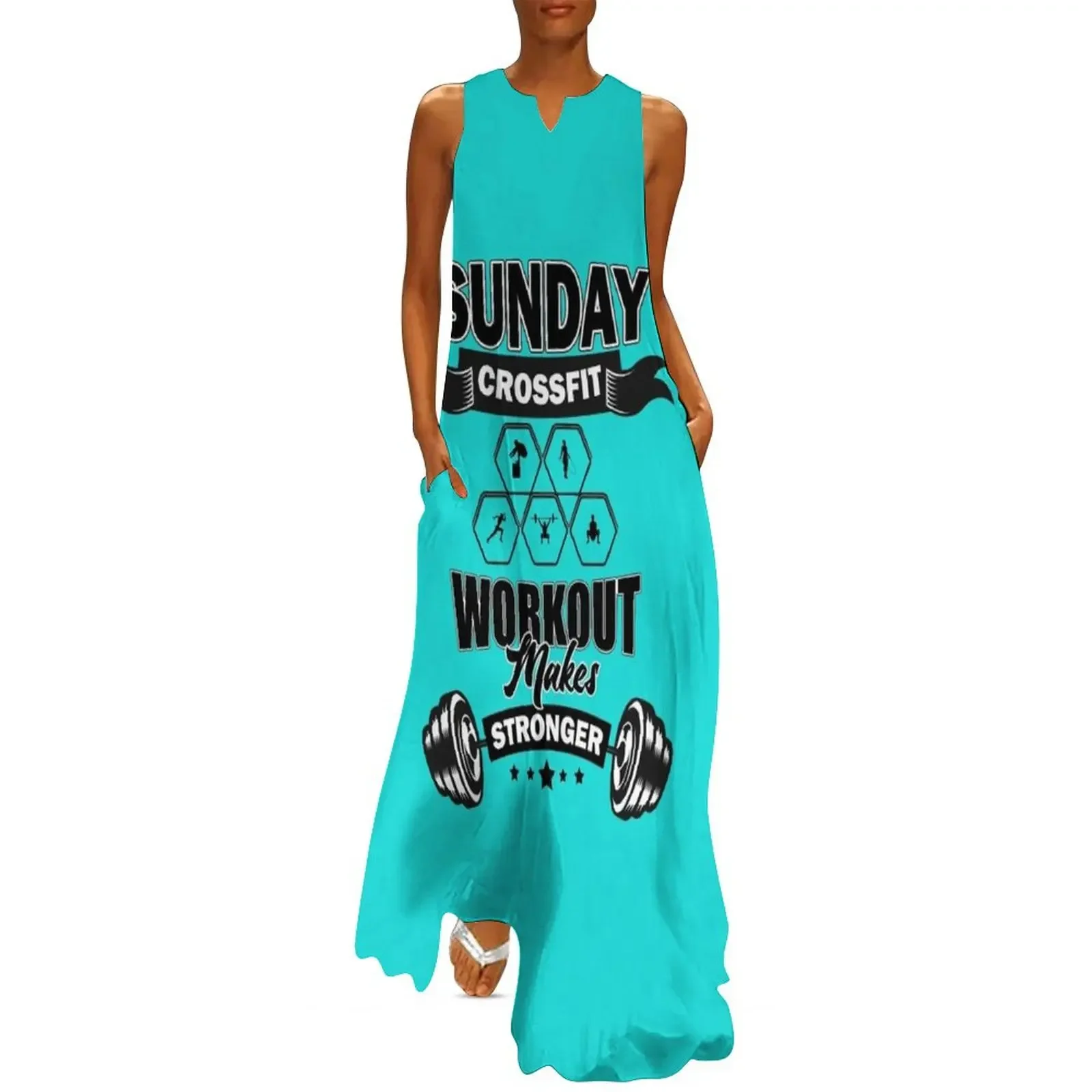 

Rise and Grind CrossFit T-Shirt Long Dress dress summer 2025 women summer woman dress 2025 women's summer 2025