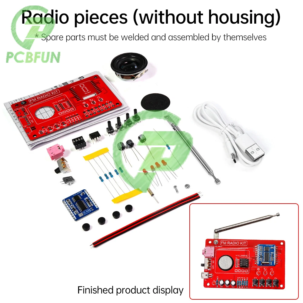 DIY FM Radio Electronic Kit 87-108MHZ RDA580 Soldering Project Practice Welding Parts Kit for Electronic DIY Enthusiasts