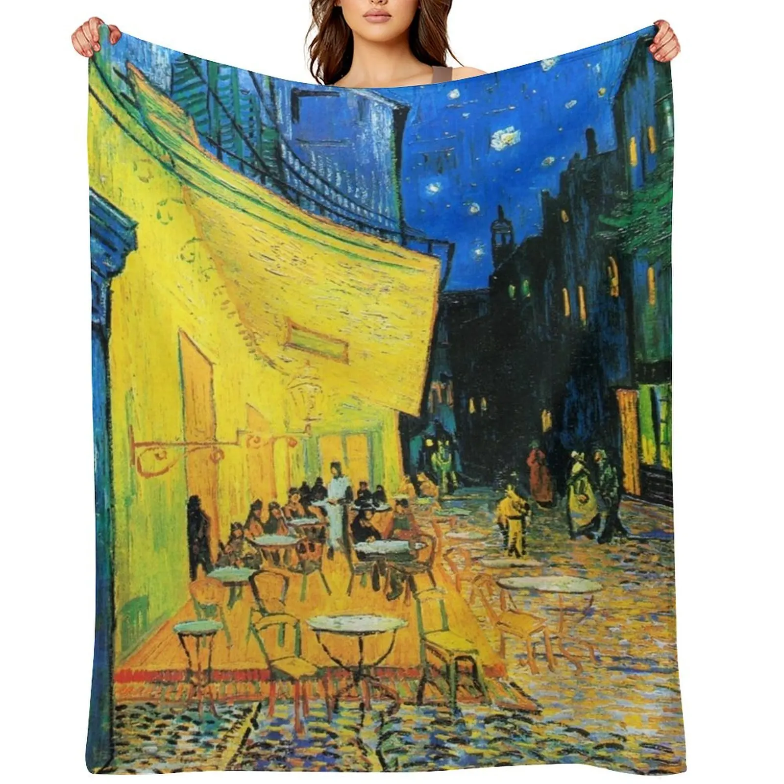 

Van Gogh - Cafe Terrace, cafe terrace at night elements of art Throw Blanket Designers Single Thins Blankets