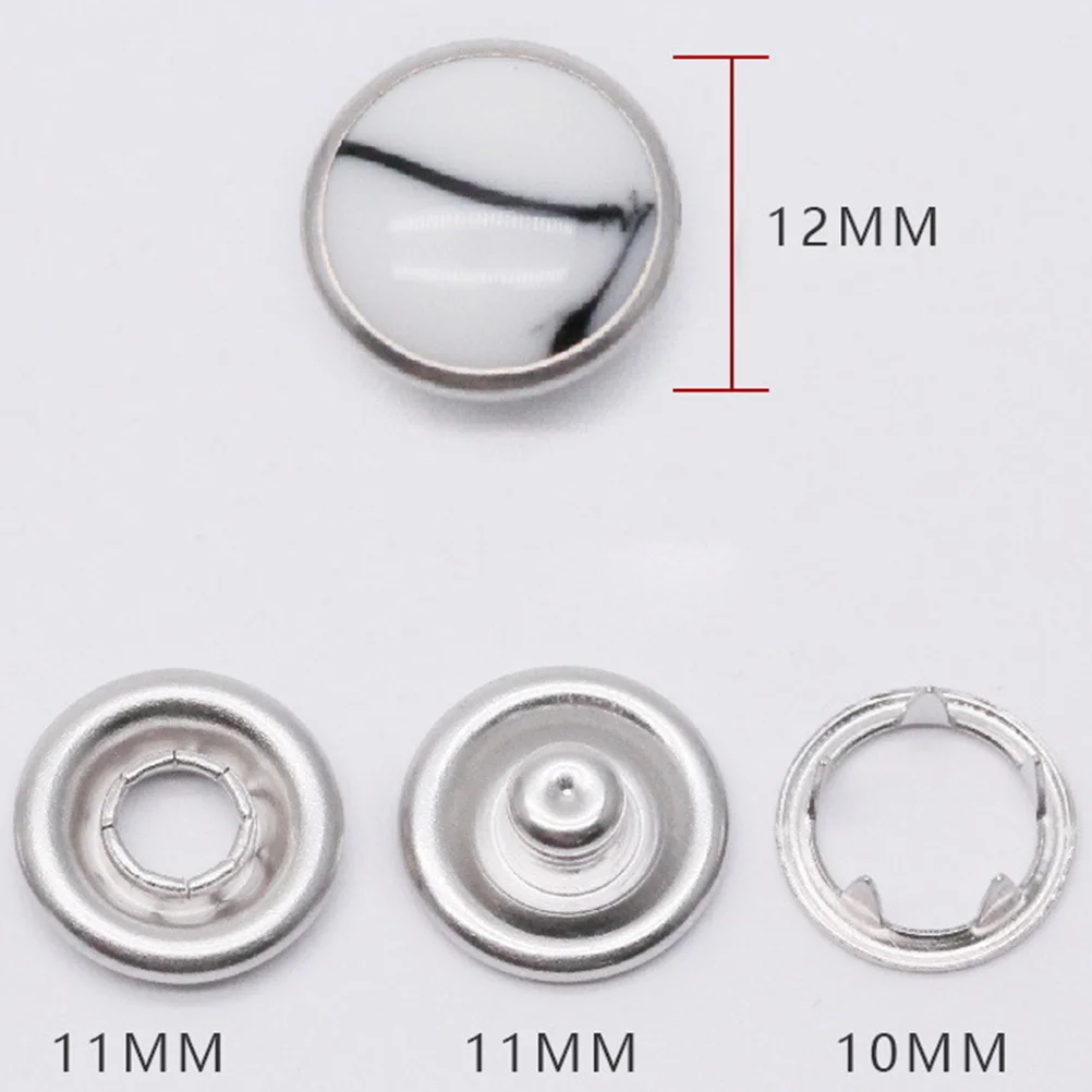 

50Pcs Metal Snap Fastener Buttons Durable Press Stud Sew Kit for Jackets Clothes Bags DIY Clothing Accessories