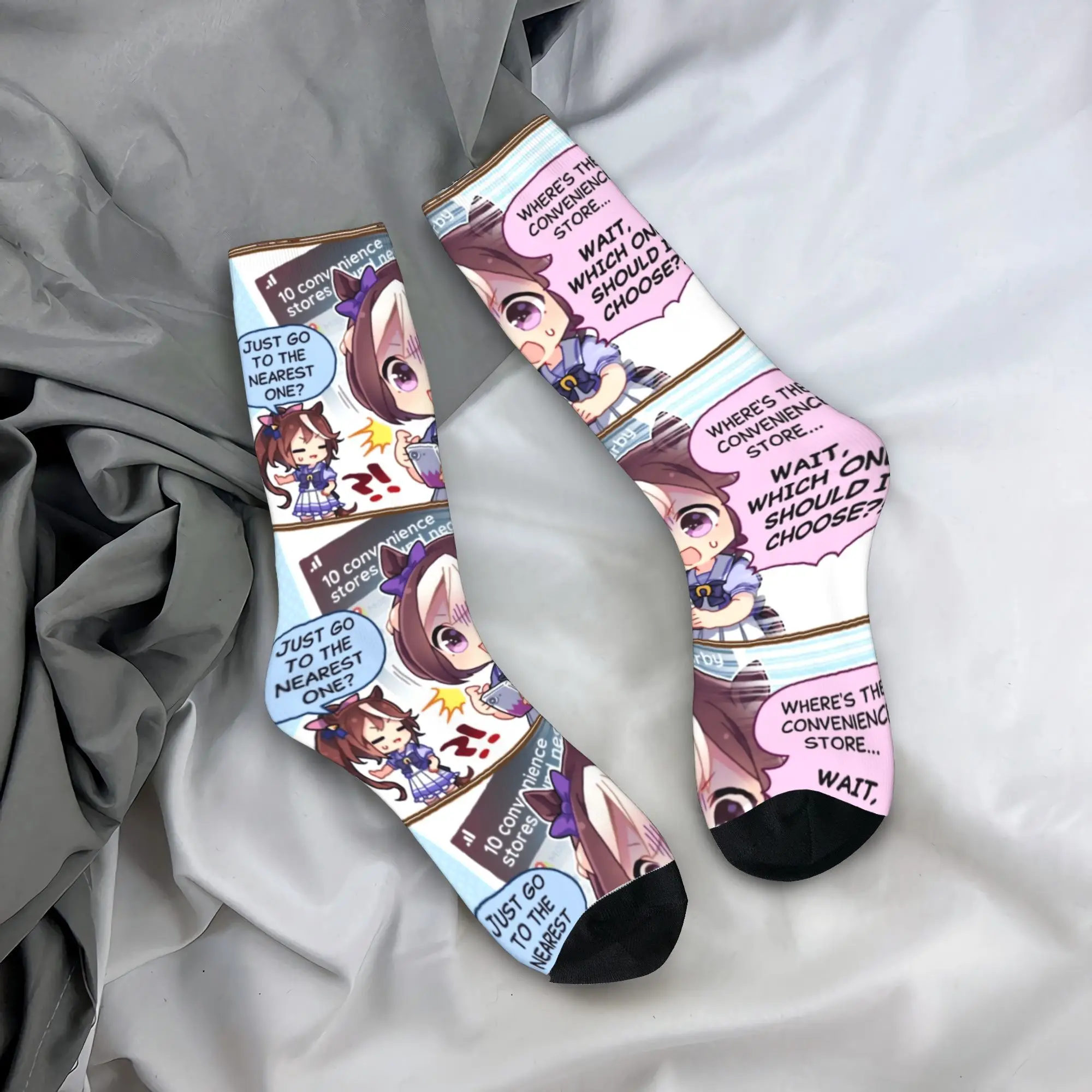 

Unisex Men Socks Uma Musume Stockings Anti Bacterial High Quality Socks Autumn Fashion Design Outdoor Socks