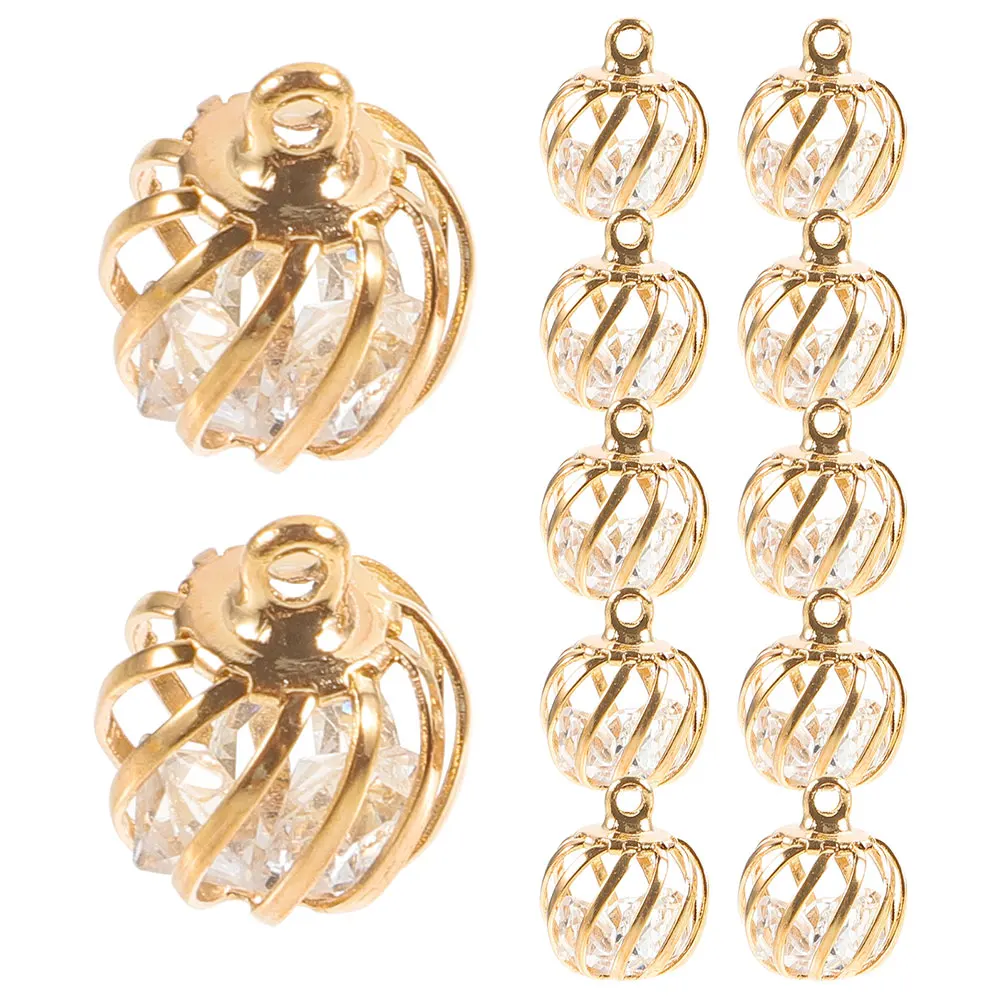 

10pcs DIY Accessories Hollow Lantern Charms for Bracelet Charm Bracelet Making Kit Necklace Earring Making Kits Adults Beads