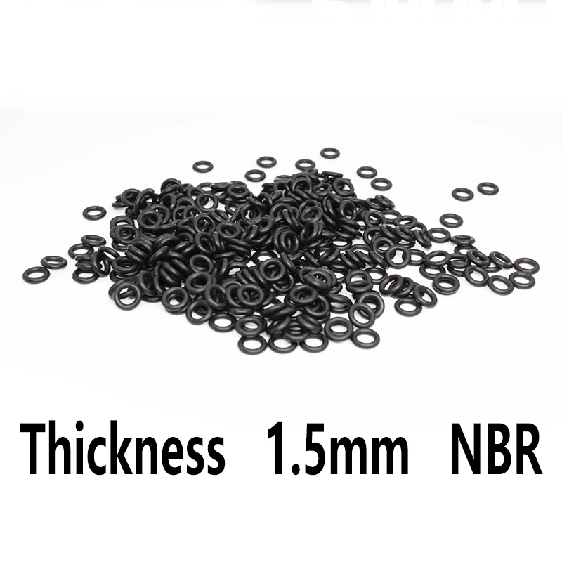 Weiyi Thickness CS1.5mm Black NBR Nitrile Rubber O-Rings Seals Gasket Washer Temperature Resistant Wear-Resistant Oring