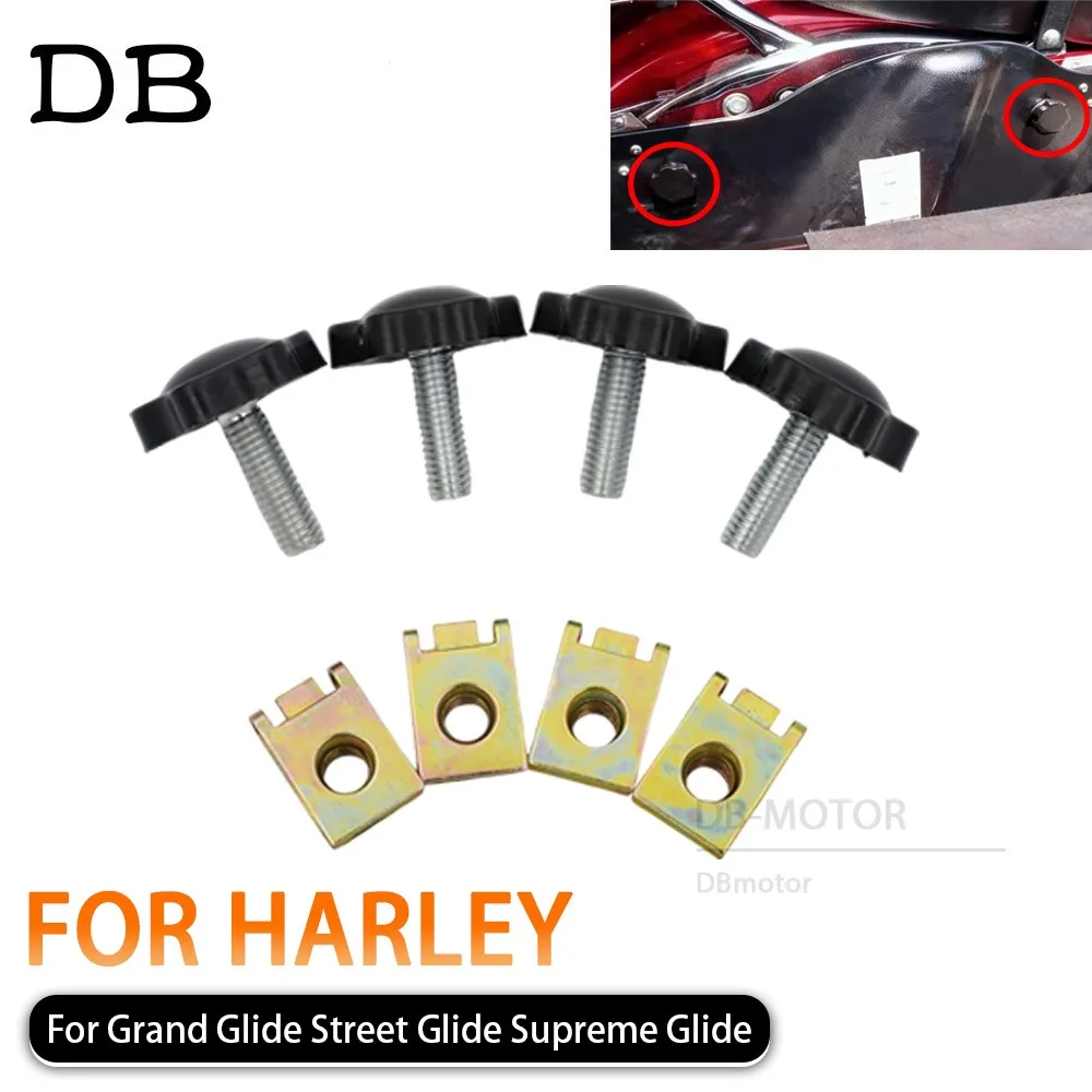 Motorcycle Anti-Theft Security Screws For Harley Grand Glide Street Glide Supreme Glide Side Box Hard Saddlebags Fastener Bolts