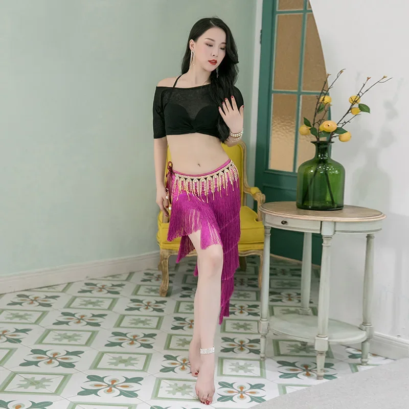 Belly Dance Female Adult Temperament Sexy Tassel Skirt Practice Clothes Woman Profession Performance Training Clothing