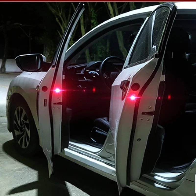 2/4/6/8pcs Universal Door LED Warning Light: Wireless Night Car Door Anti-Collision & Open Warning Lights