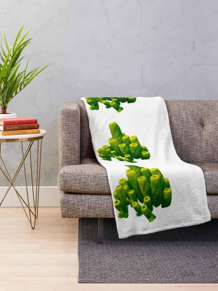 Green Tropical Coral Summer Vibes Ocean Pattern Throw Blanket Weighted Sleeping Bag for winter Luxury Thicken Blankets