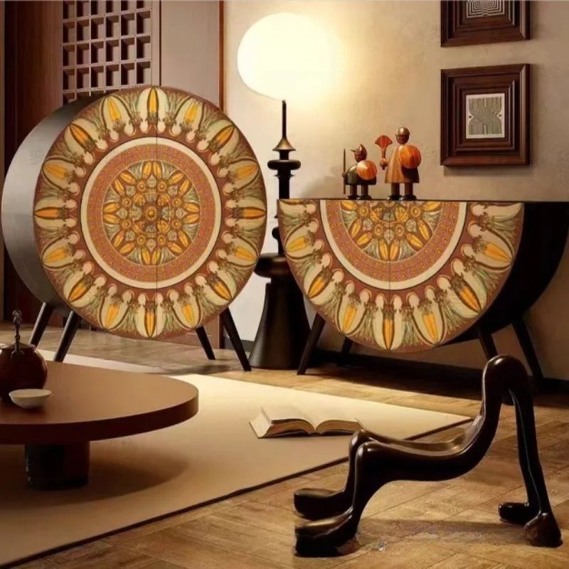 

dining side cabinet, American retro light luxury living room, modern simple kitchen storage, entrance cabinet