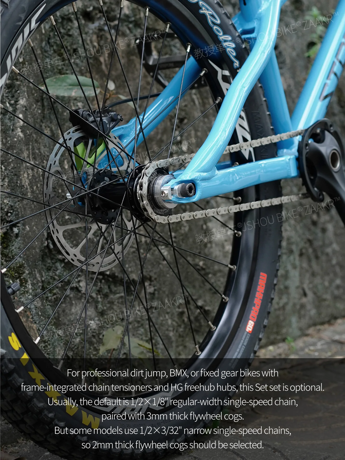 ZAAKR 14/15/16/17/18T Fahrrad-Einzelschaltungs-Kurbelrad-Umrüstsatz 2mm Zahnrad Passend für 8 9 10 11 Speed Dirt Jump/XC/Fixed Gear HG Hu – Detail 15