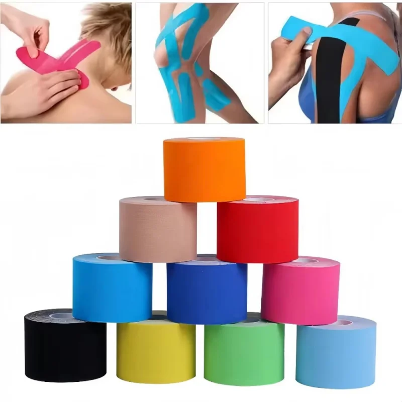 1/4Pcs Sports Tape Grip Strength Tape Exercise Recovery Elasticity Knee Protector Muscle Pain Relief Knee Support Bandage Fitnes