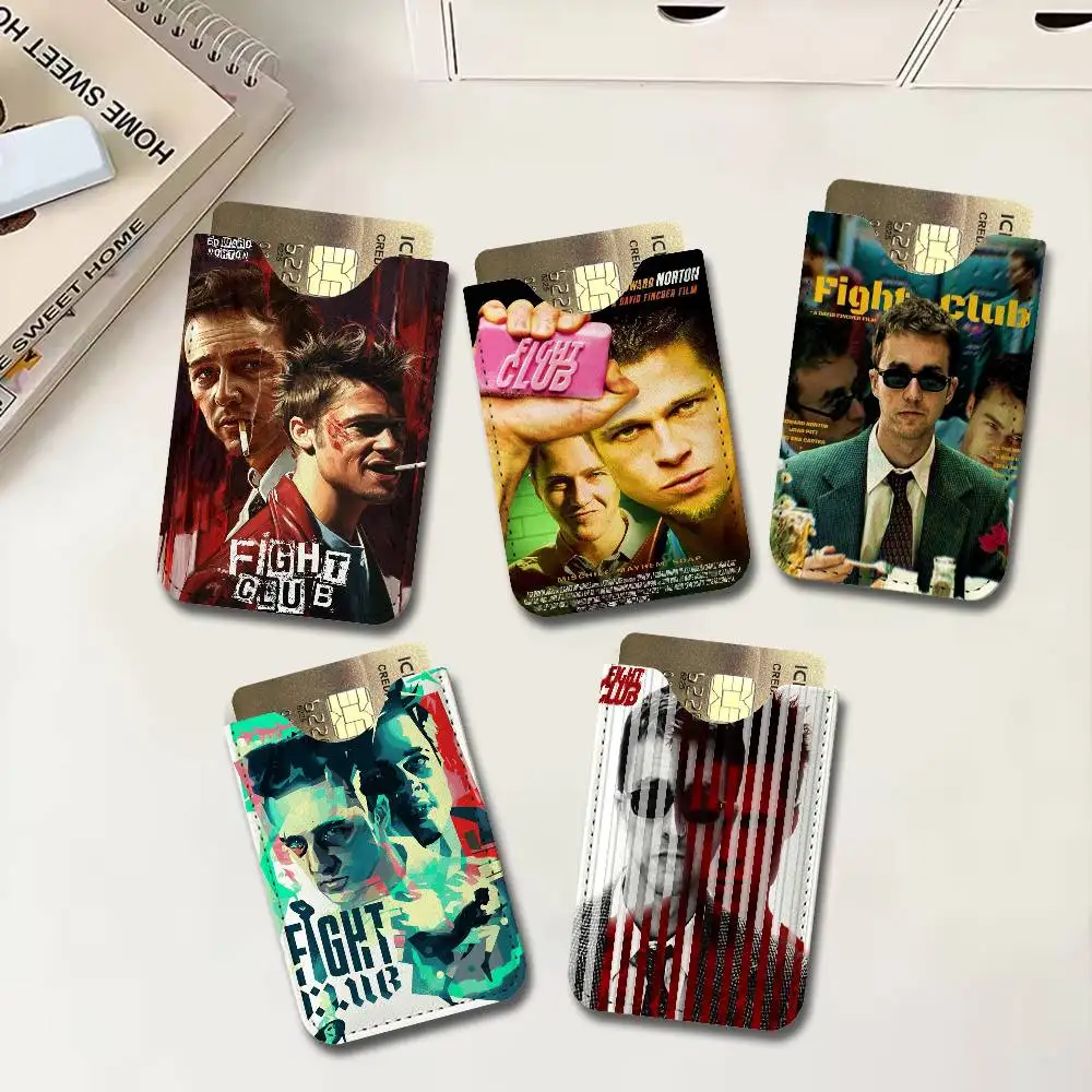 Comedy Drama Fight Club PU Leather Card Holder Sleeve for Credit Cards,Secure/Slim Design, Travel Storage Essentials