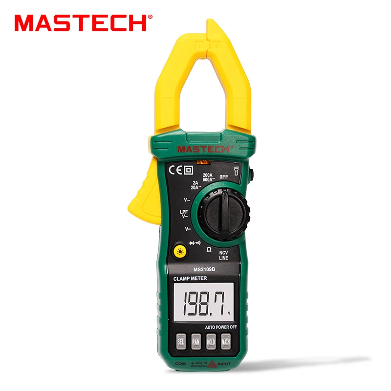 MASTECH MS2109B MS2109C MS2109D Clamp Meter Digital Multimeter DC/AC Current Ammeter Voltage Tester Hz Capacitance NCV Ohm Test