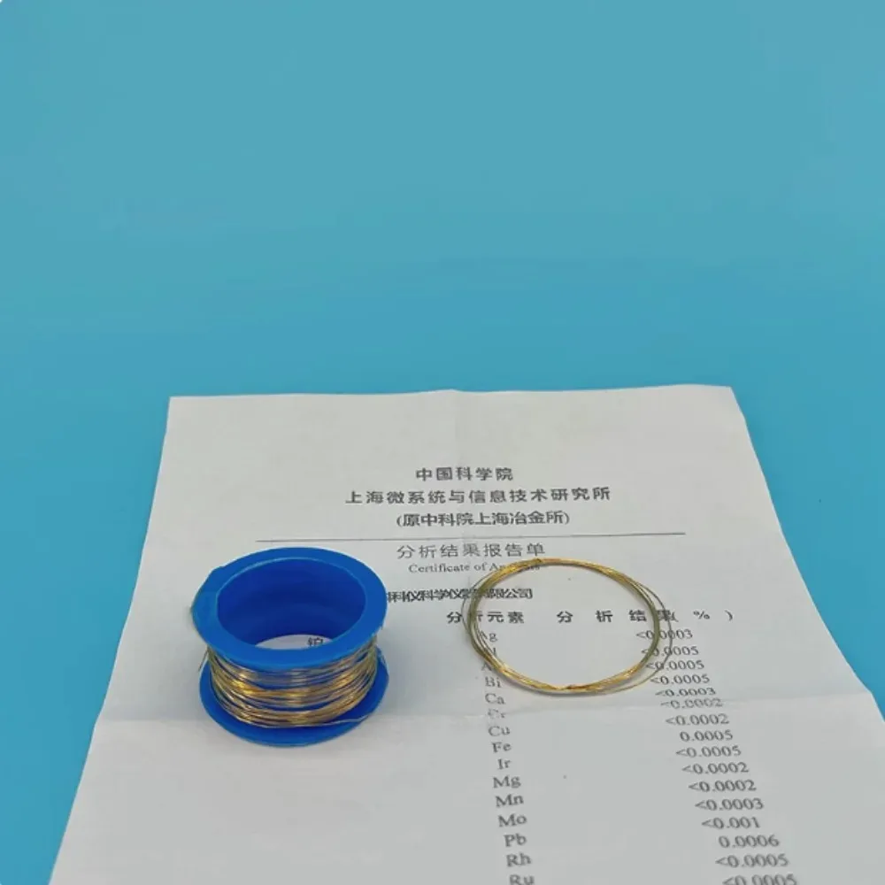 

Золотая проволока высокой чистоты для лабораторных исследований, чистота 99,99%, проводящий Au-провод, цена 10 см