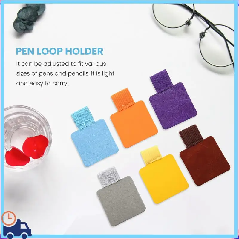 Latest 12 Pcs Self-Adhesive Notebook Pen Loop Holder Set,Faux Leather Pen Holder With Elastic Loop For Pens