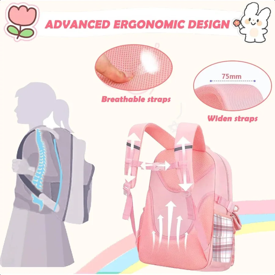 Zaino per ragazzeZaino scolastico carino per ragazze Teeawaii Bookbag per elementare elementareViola