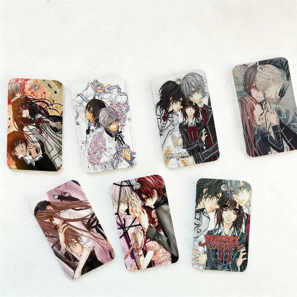 Vampire Knight Anime Style PU Access Card Holder with Keychain - Executive Protection for Bank card,Subway, Bus Card case