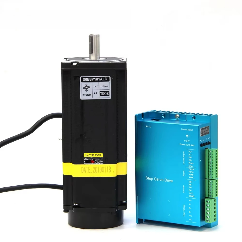 

Шаговый двигатель Nema 34 12 Нм 86EBP181ALC 2HA865 Шаговый двигатель с замкнутым контуром и комплектом с ЧПУ с тормозом и драйвером