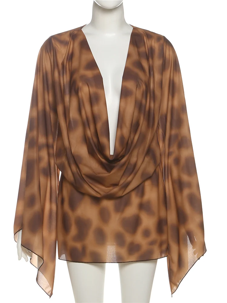 Nibber Print Fashion Patchwork Dress Women Autumn New Trend Swing Collar Full Sleeve High Street Wild Style Hipster Mini Bodycon