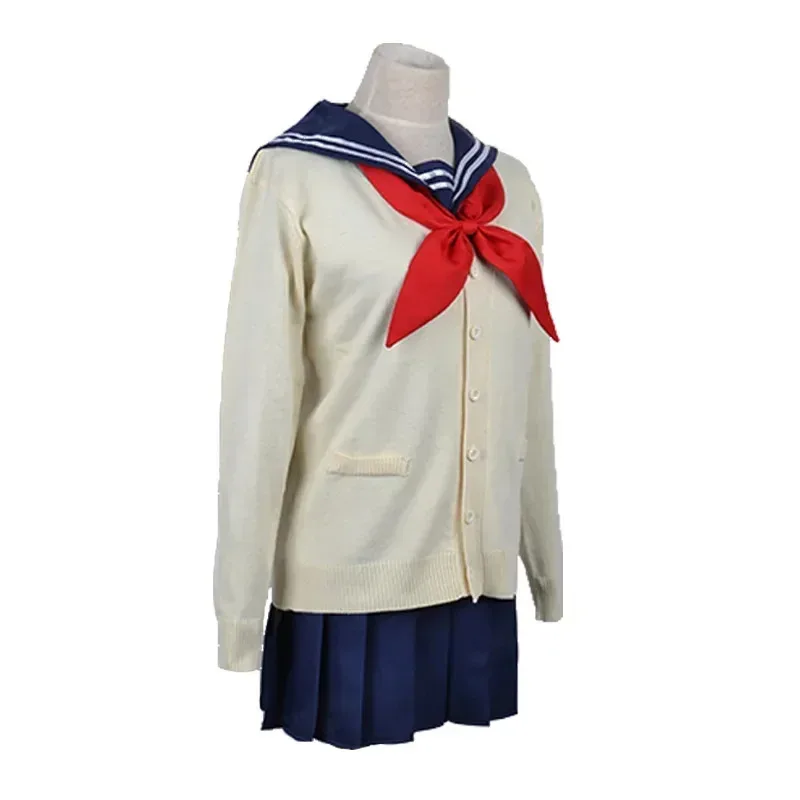 Disfraz de Anime My Hero Academia Himiko Toga, uniforme JK, trajes de marinero, suéter, abrigo, Boku No Hero Academia, Cosplay de Halloween