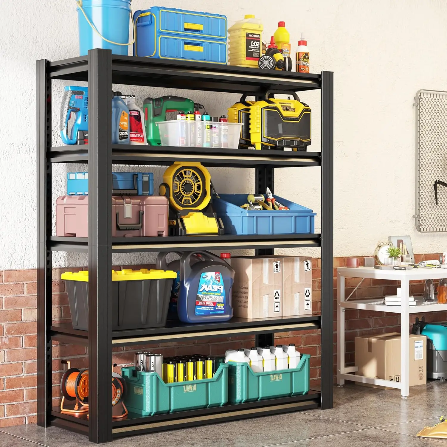 

Heavy Duty Garage Shelving 72'' H 5-Tier Adjustable Metal Storage Unit for Home And Garage Customized Organization Solution