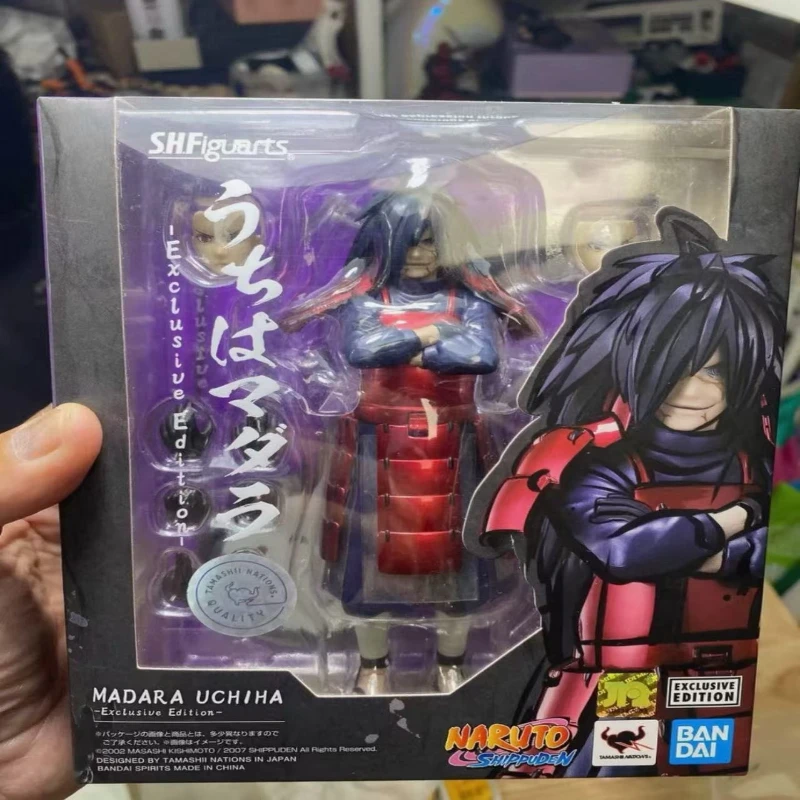 

В наличии оригинальные BANDAI S.H.Figuarts Наруто Учиха Мадара, эксклюзивная версия на складе, коллекция аниме, фигурки, модель игрушки
