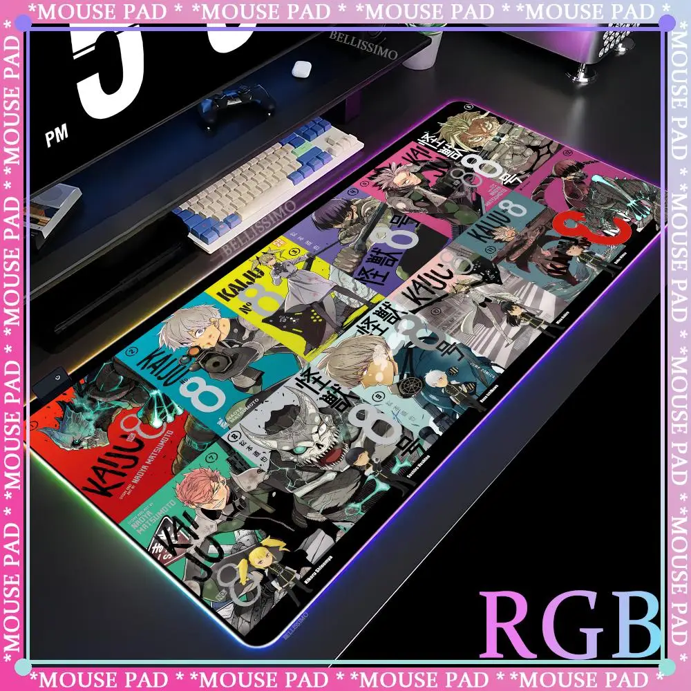 K_Kaijuss 8 Gaming keyboard pad Mouse Game console mechanical desk Pad Cute keyboard RGB mouse Writing accessories pad