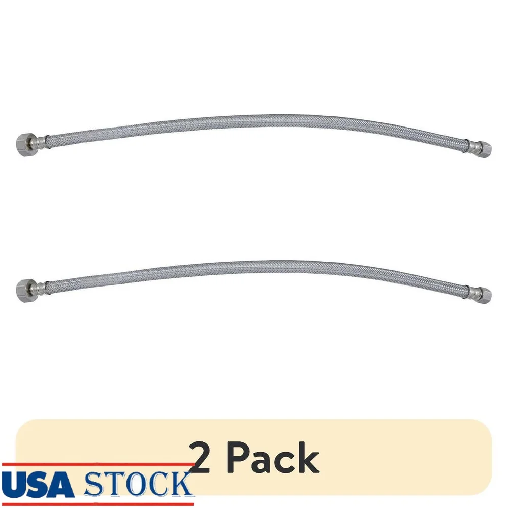 

20-дюймовый кран из нержавеющей стали, шланг подачи, 2 шт., гибкий плетеный разъем для воды, герметичные латунные фитинги, легкие