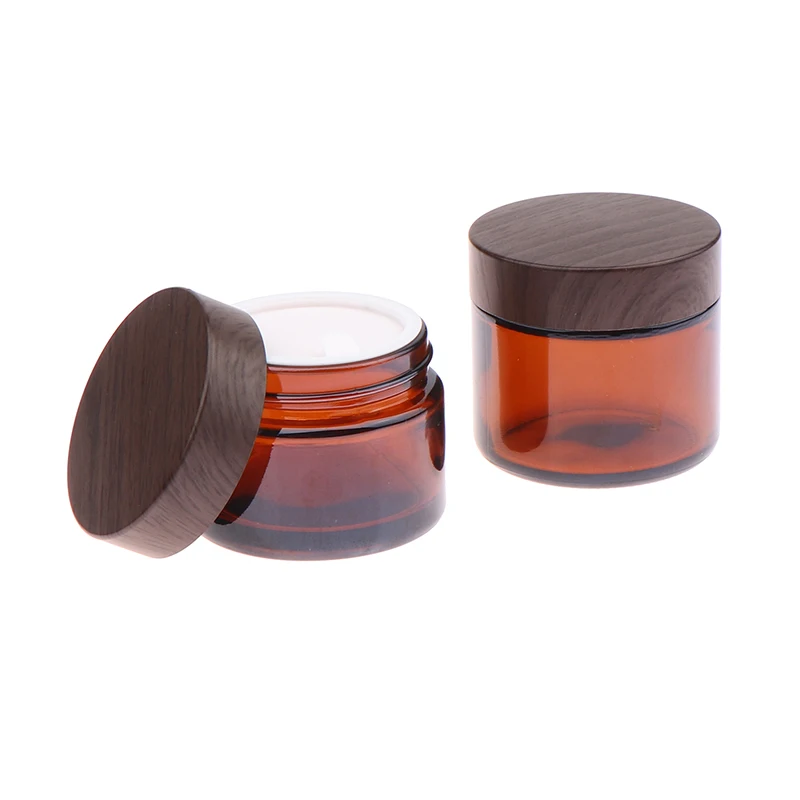 1Pcs 5/10/15/20/30/50/60g Dark Tan Cream Bottle Glass Separate Bottle Face Cream Eye Cream Box Empty Cosmetic Container