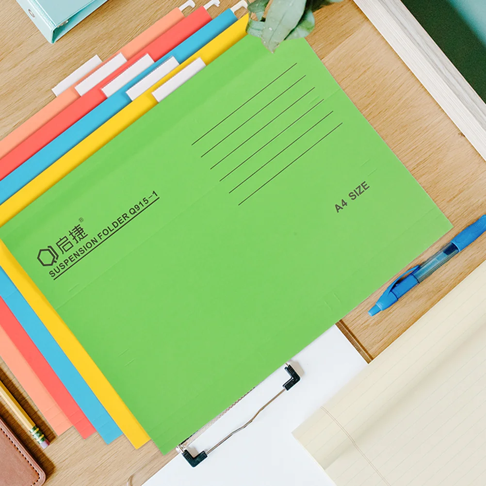 10 Pcs Folder Colorful Coupon Holder Filing Folders Hanging File Frame Paper Iron Cabinet for Office Drawer