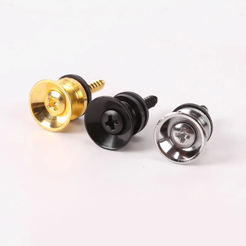 Replacement Guitar Strap Locks Parts Chrome Belt Lock Buttons Buckle Guitar Accessories Gold Silver Black Color - Image 2