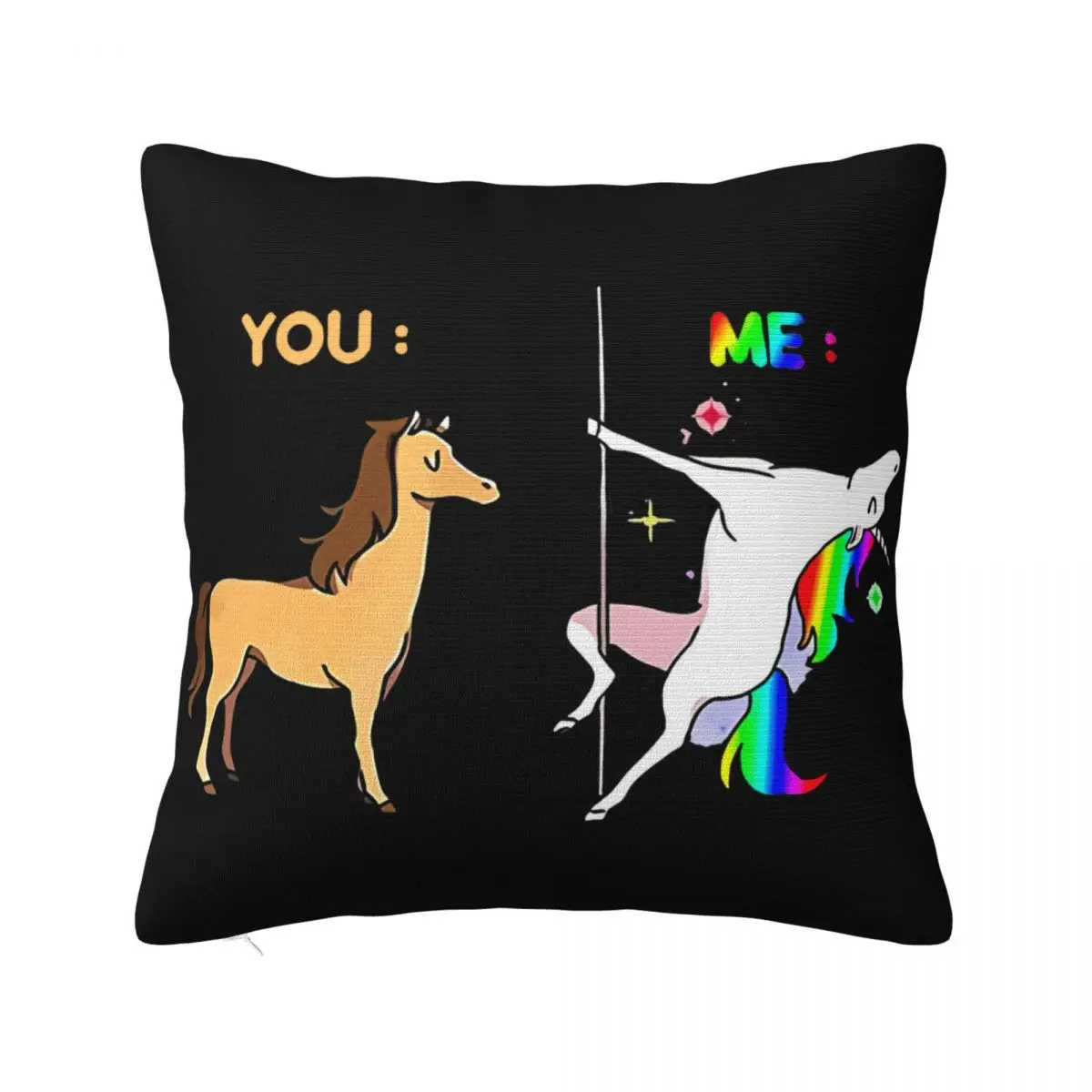 Hot Sale Fashion Unicorn Pole Dance Unisex Rainbow Magic Fantasy Glitter Ladies Dancing 10 Fresh Design Pillow Case