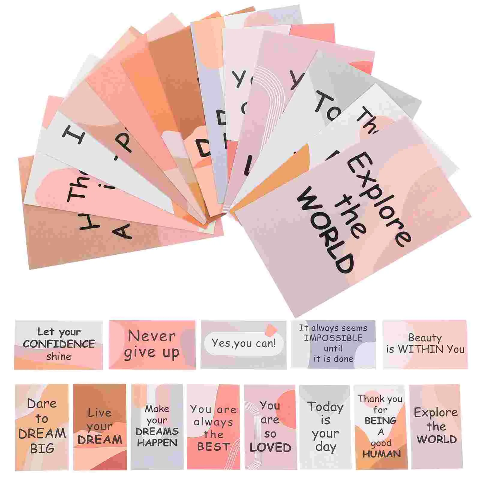 

30 Pcs Motivational Cards Colorful for Encouragement Copper Sheet English Words Staff