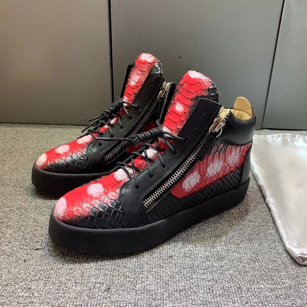 

Top Hight Quality Casual Sneakers For Men and Women Real Leather Brand Designer Unisex Tennis Shoes GZ Zipper Loafer Shoes G994