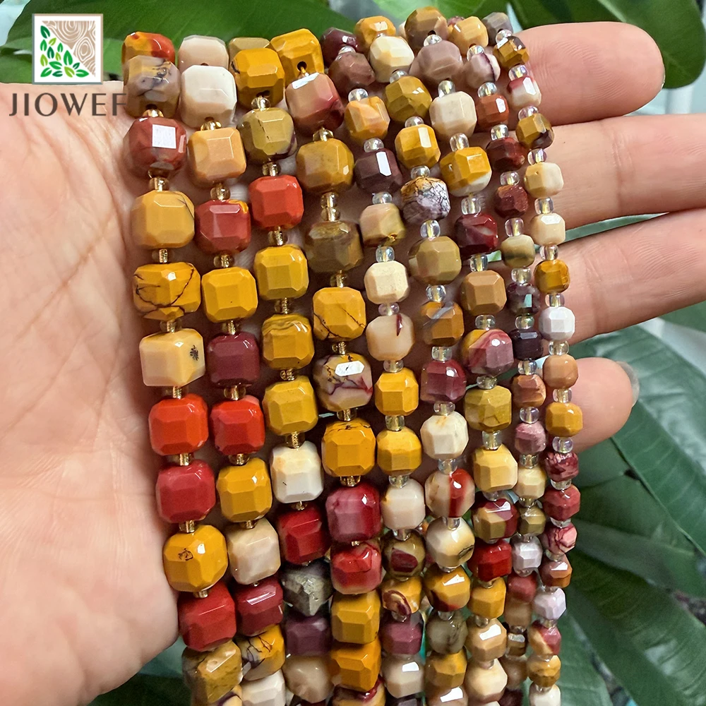 Natural Yellow Mookaite Stone Faceted Cube Spacer Beads for Jewelry Making DIY Keychain Bracelet Earrings 15'' Strand 5/7/8mm
