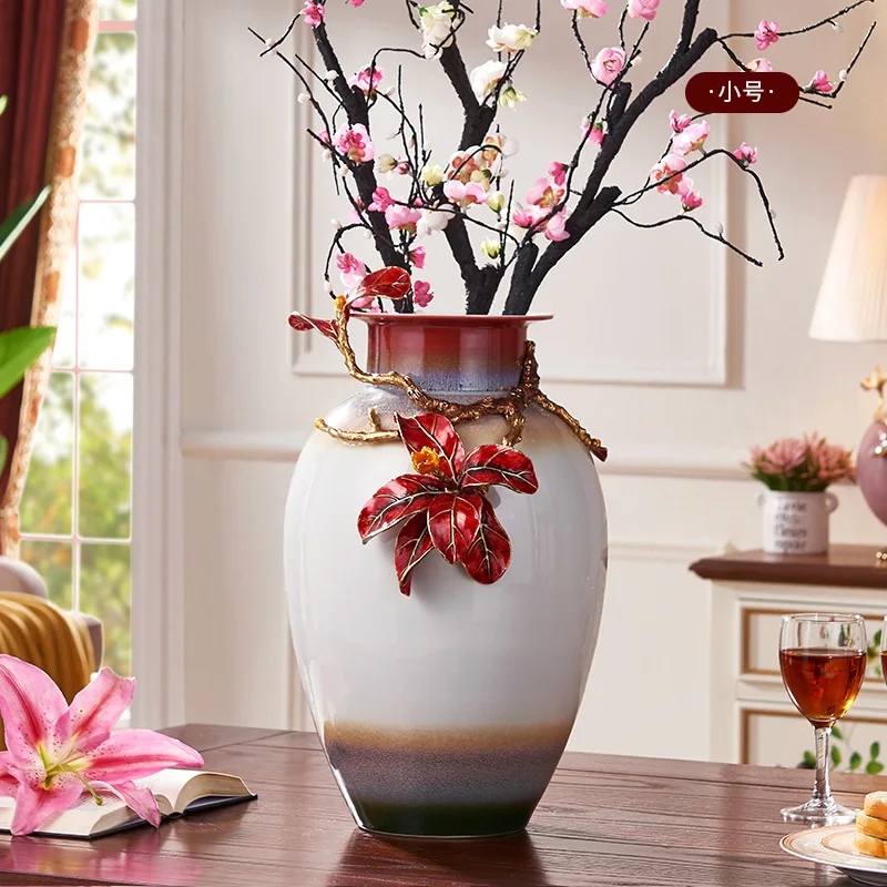 幸運を祈ります、芸術的な陶磁器の装飾花瓶、高級リビングルームの飾り、新築祝いの高級ギフト